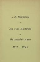 L. M. Montgomery as Mrs. Ewan Macdonald of the Leaskdale Manse, 1911-1926
