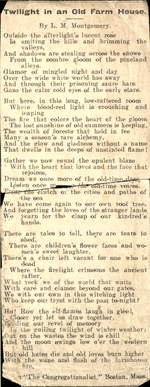 Twilight in an Old Farm House