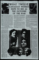 What twelve Canadian women hope to see as the outcome of the war